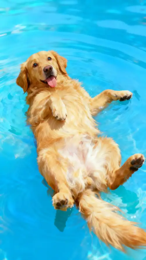 4k可爱壁纸 - 宠物 - 戏水 - 游泳「哲风壁纸」