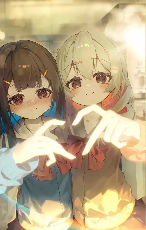 4k椛寻壁纸 - 暖色调 - 动漫人物 - 手势互动「哲风壁纸」