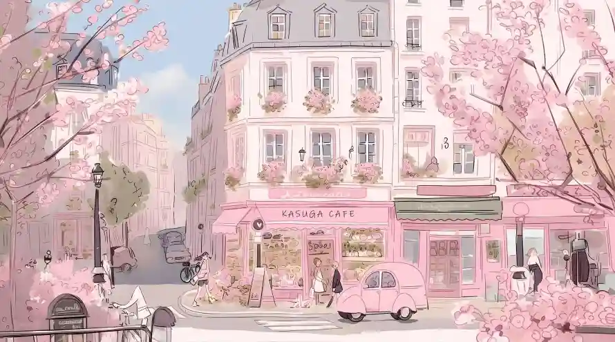 4k插画壁纸 - 樱花 - 手绘风 - 复古汽车「哲风壁纸」 4k插画壁纸 - 樱花 - 手绘风 - 复古汽车「哲风壁纸」