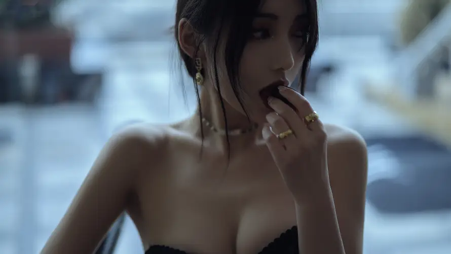 8k性感壁纸-黑色与美女-免费下载「哲风壁纸」