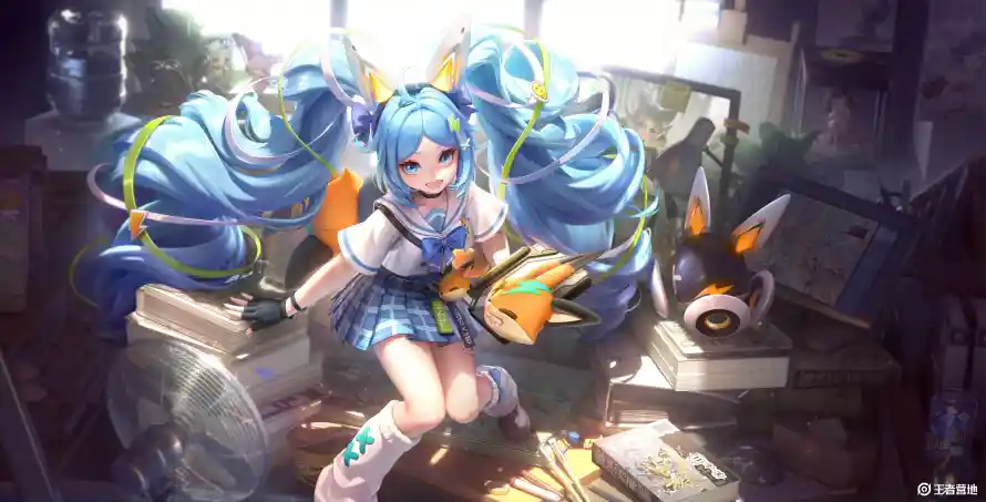 4k校服壁纸 - 蓝发 - 双马尾 - 安琪拉「哲风壁纸」 4k校服壁纸 - 蓝发 - 双马尾 - 安琪拉「哲风壁纸」