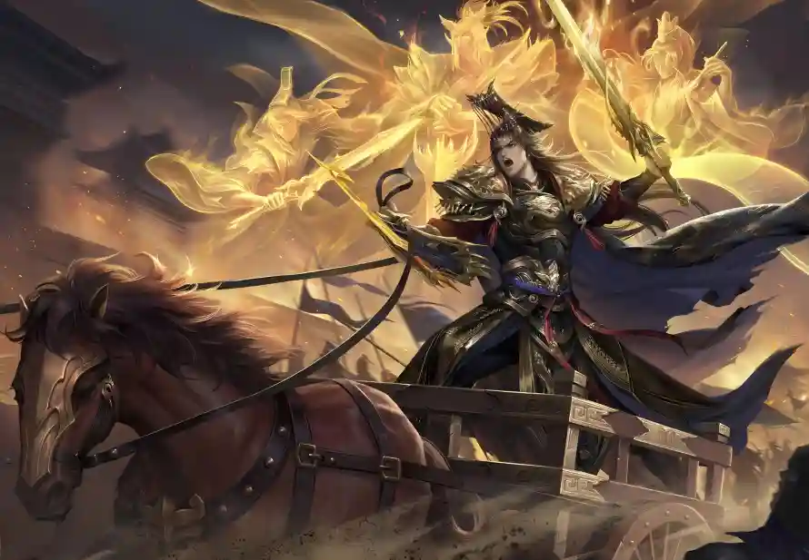 4k战马壁纸 - 曹髦 - 武将 - 火焰「哲风壁纸」