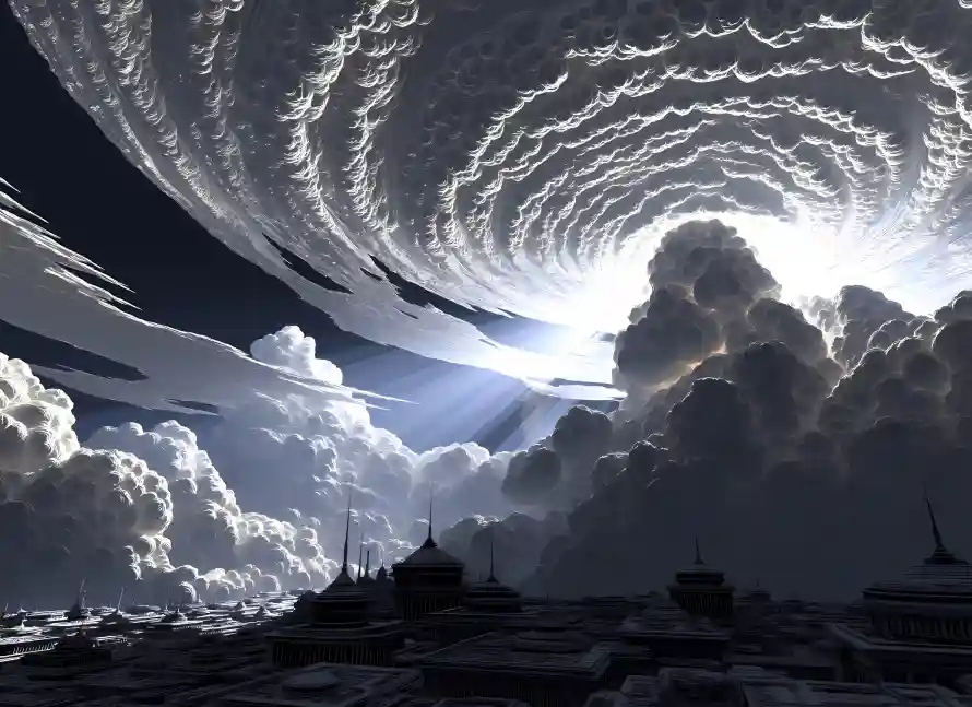 2k云城壁纸-漩涡和城市-热门的壁纸「哲风壁纸」