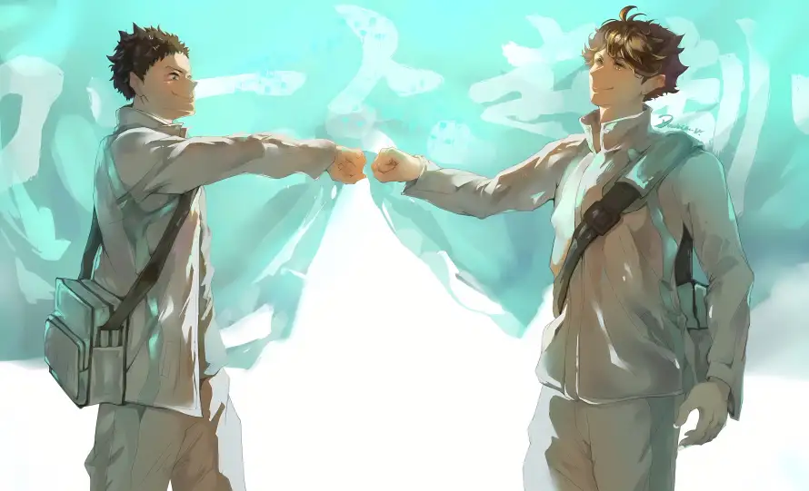 4k击拳壁纸 - 校服 - 及川彻 - 岩泉一「哲风壁纸」