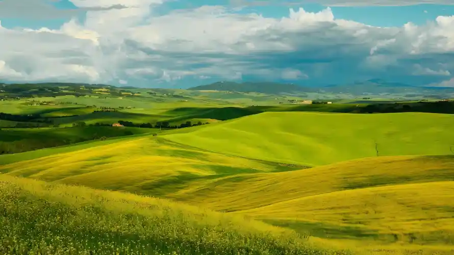 4k云朵壁纸 - 山丘 - 田野 - 草原「哲风壁纸」