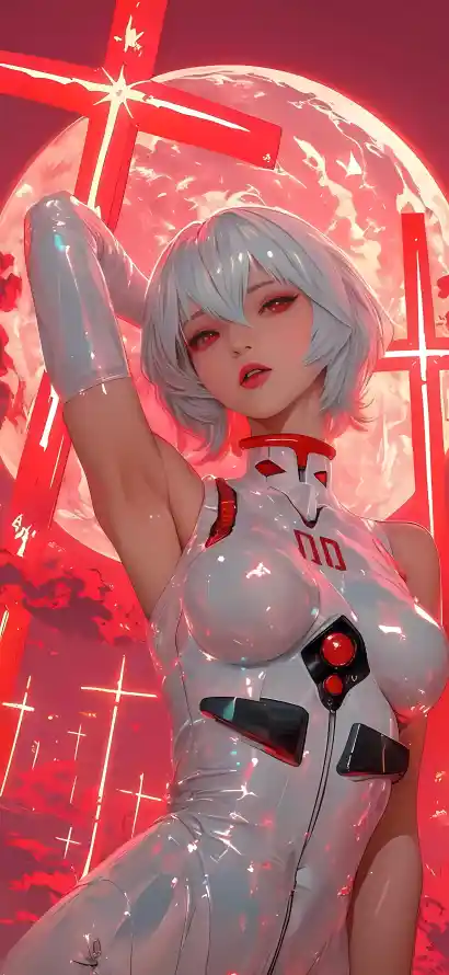 4k皮衣壁纸 - 银发 - 十字架 - 动漫少女「哲风壁纸」