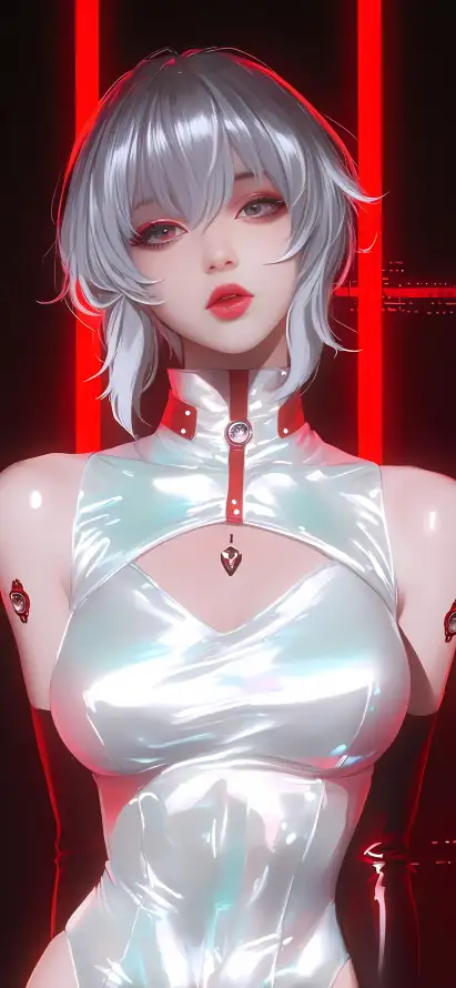 4k皮衣壁纸 - 辣妹 - 银发 - 动漫美女「哲风壁纸」