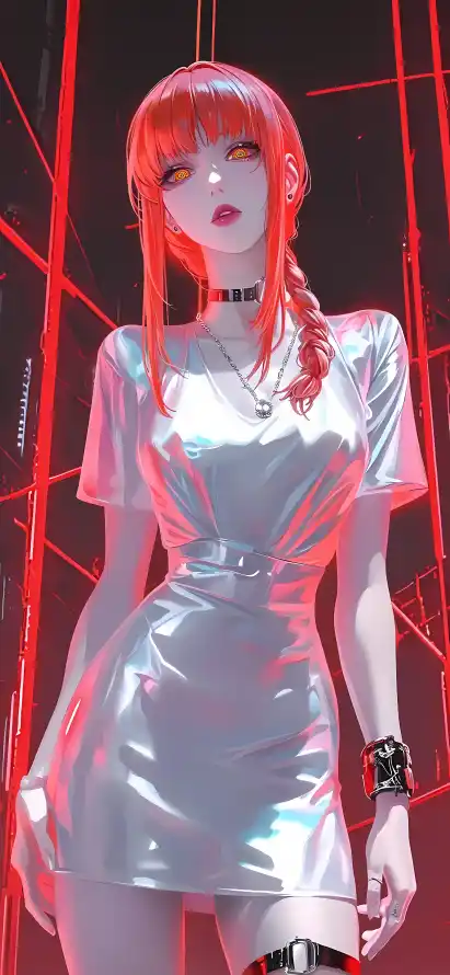 4k红发壁纸 - 项圈 - 黑丝 - 玛奇玛「哲风壁纸」