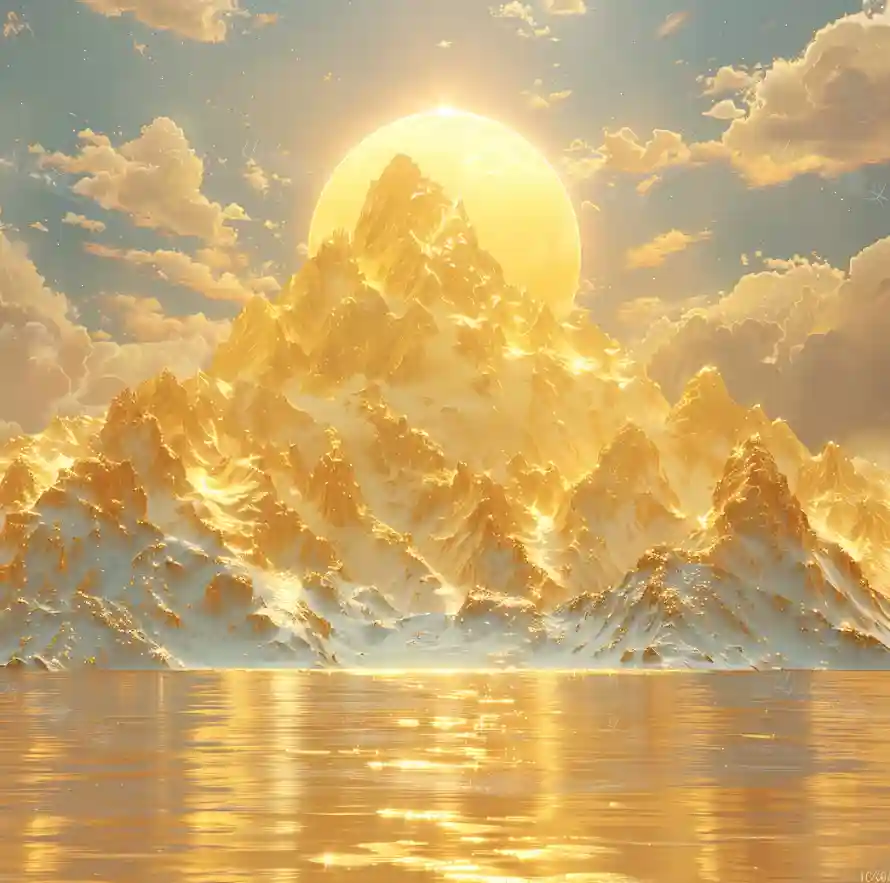 4k云海壁纸 - 倒影 - 太阳 - 山脉「哲风壁纸」