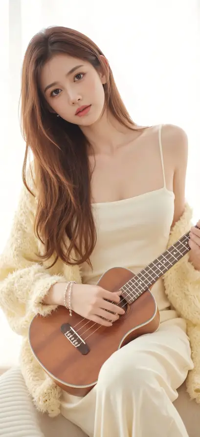 4k4K壁纸 - 温柔 - 美女 - 尤克里里「哲风壁纸」