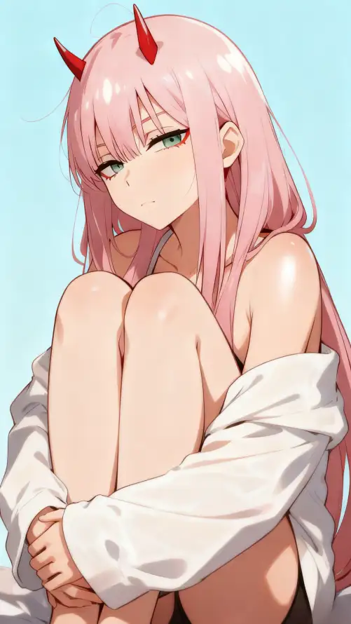 4k02壁纸 - 简约 - 红色角 - 动漫角色「哲风壁纸」