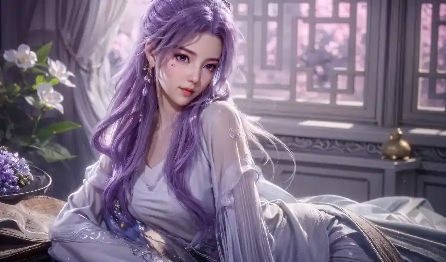 4k云霄壁纸 - 古装 - 古风 - 紫发「哲风壁纸」