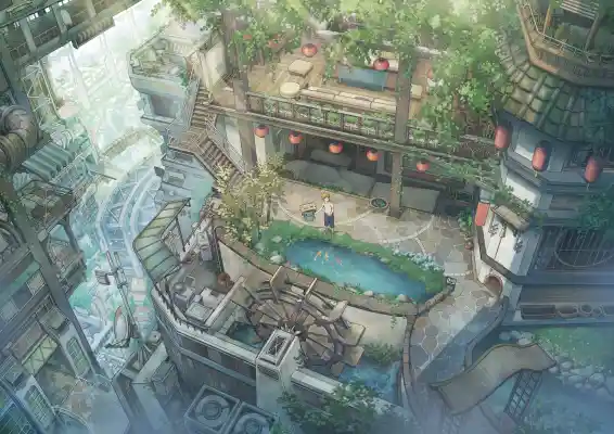 4k建筑壁纸-奇幻建筑与水-幻想艺术壁纸推荐「哲风壁纸」