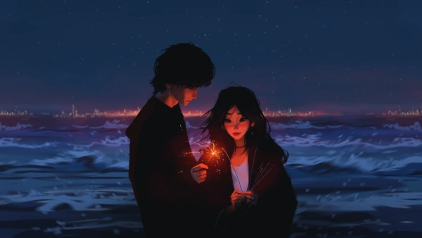 4k夜晚壁纸-长发壁纸和绘画-免费下载「哲风壁纸」