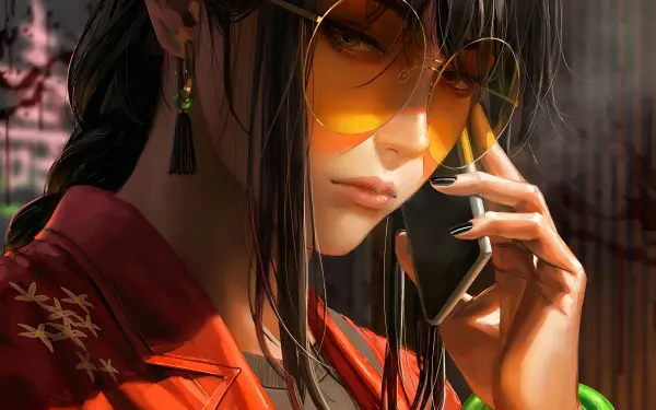 4k电话壁纸-侧面图壁纸和眼镜-原创人物壁纸推荐「哲风壁纸」