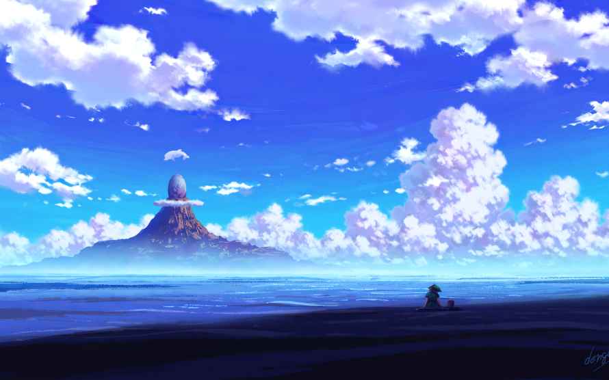 4k天空壁纸-动漫女孩壁纸和云-壁纸分享「哲风壁纸」