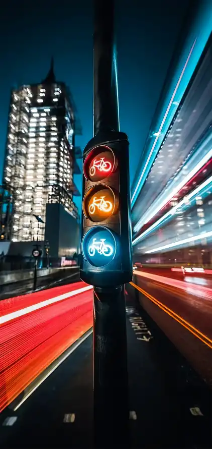 4k电力壁纸 - 光 - 车灯 - 基础设施「哲风壁纸」