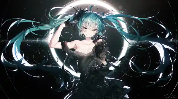 2k手套壁纸-双马尾 - 裙子-初音未来壁纸推荐「哲风壁纸」