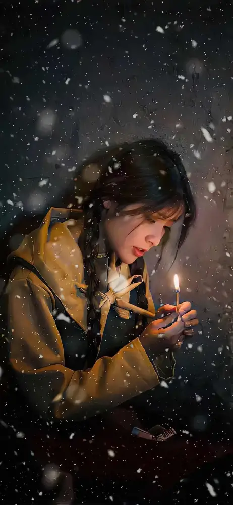 《圣诞节》手机壁纸-大雪纷飞壁纸-火柴「哲风壁纸」