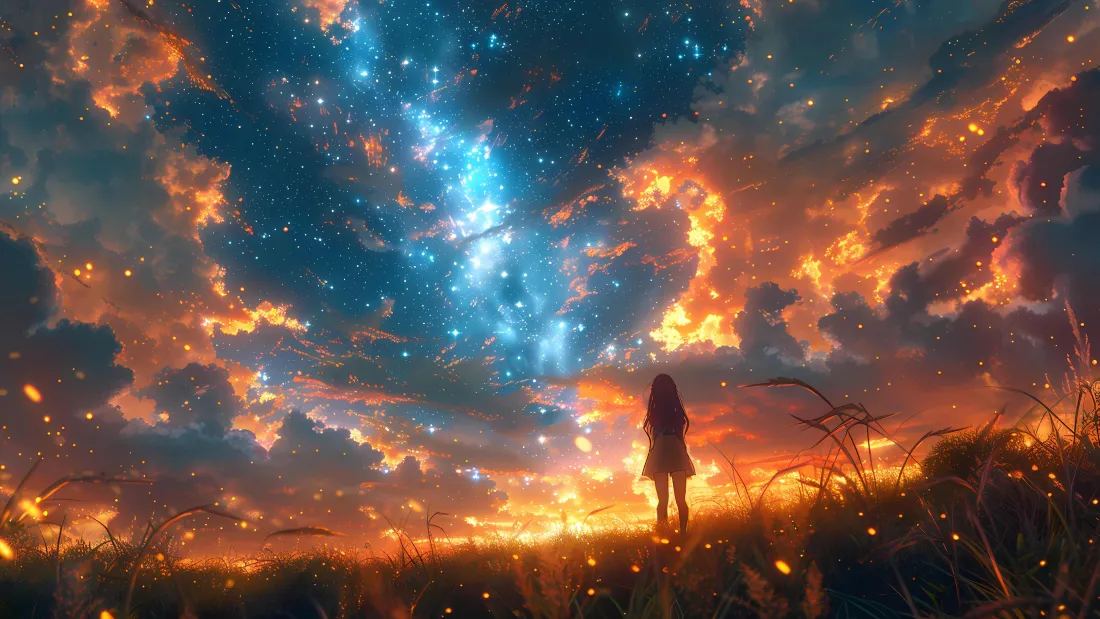 4k插画壁纸-星星眼空壁纸 - 免费下载「哲风壁纸」