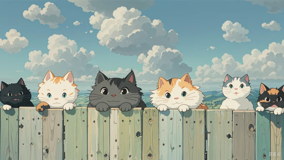 5k可爱猫猫趴在围栏上壁纸｜猫咪背景图片 - 萌宠「哲风壁纸」