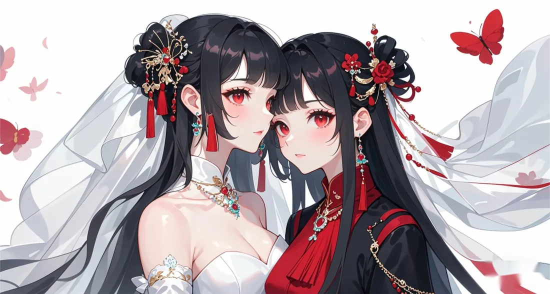 2k古风美女姐妹壁纸｜唯美古风背景图片 - 双人「哲风壁纸」