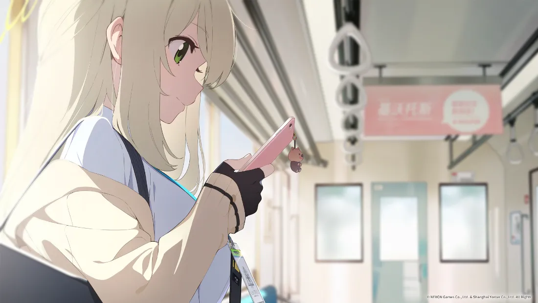 2k基沃托斯少女玩手机壁纸｜蔚蓝档案2.0.1背景图片「哲风壁纸」