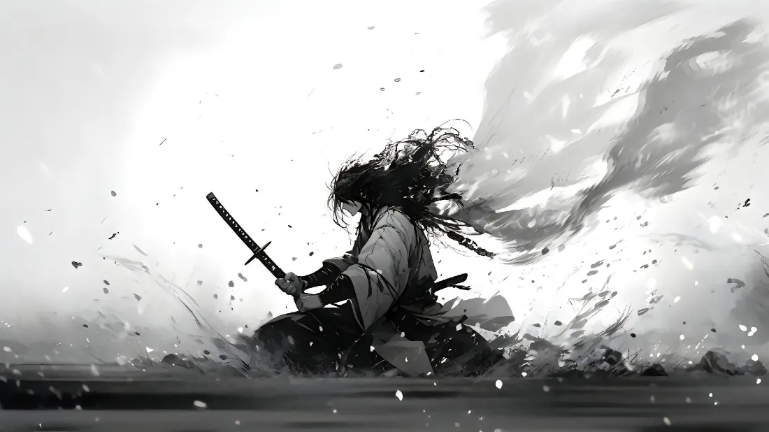 2k水墨风武士壁纸｜电子手绘背景图片 - 酷炫「哲风壁纸」