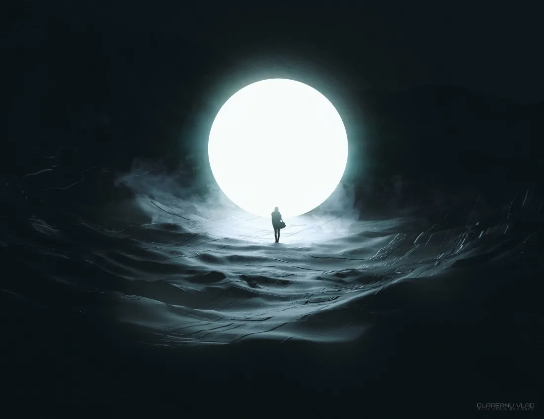 4k单人月色壁纸｜唯美月夜背景图片 - 意境满满「哲风壁纸」