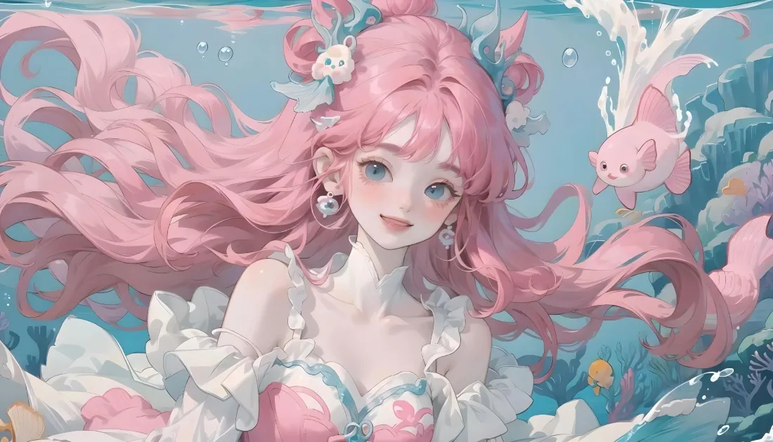 6k动漫美人鱼壁纸｜梦幻少女背景图片 - 唯美风「哲风壁纸」