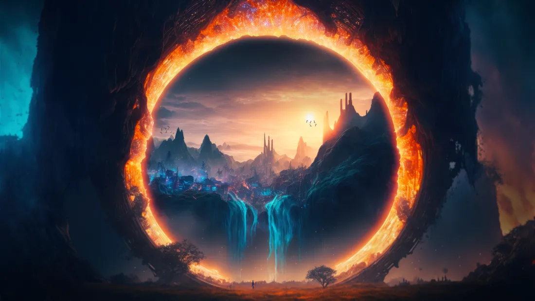 4k自然科幻壁纸｜奇幻空间背景图片 - 时空之门「哲风壁纸」