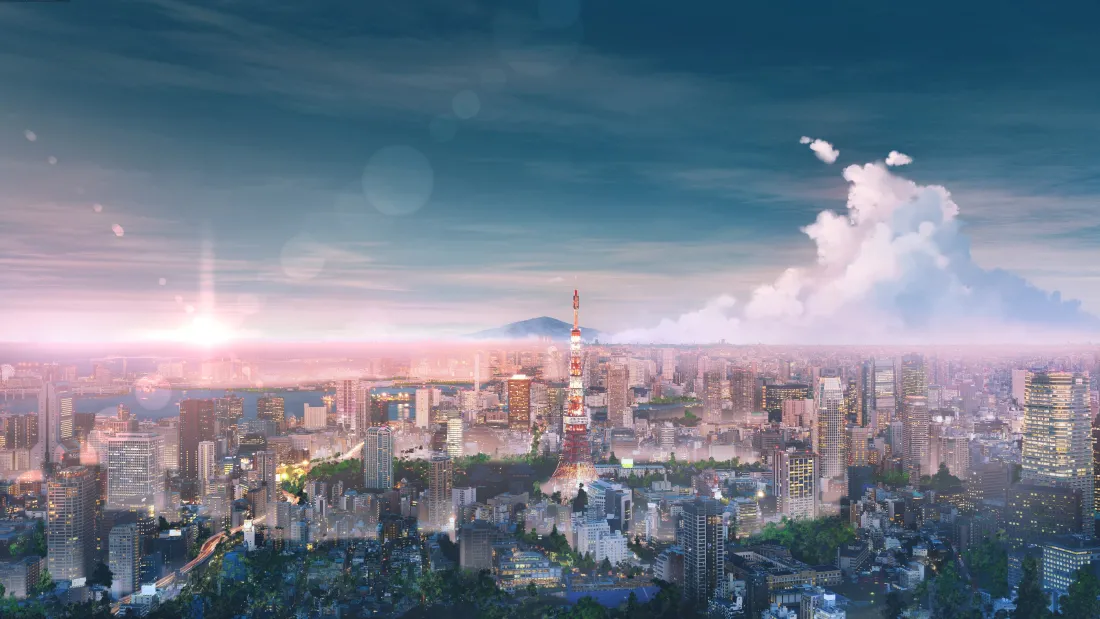 4k二次元风景壁纸｜城市天际线背景图片 - 梦幻「哲风壁纸」