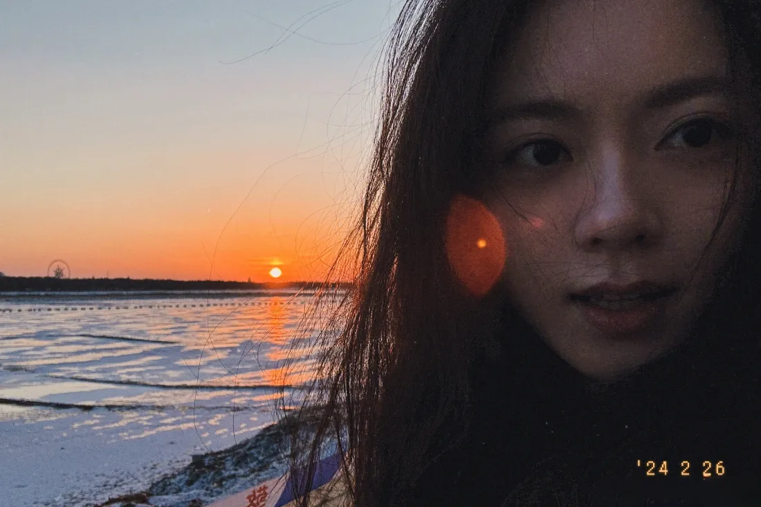 2k赵今麦壁纸｜美女海边背景图片 - 夕阳美景「哲风壁纸」