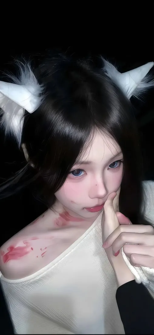 美女妩媚风手机壁纸｜个性背景图片 - 猫耳少女「哲风壁纸」