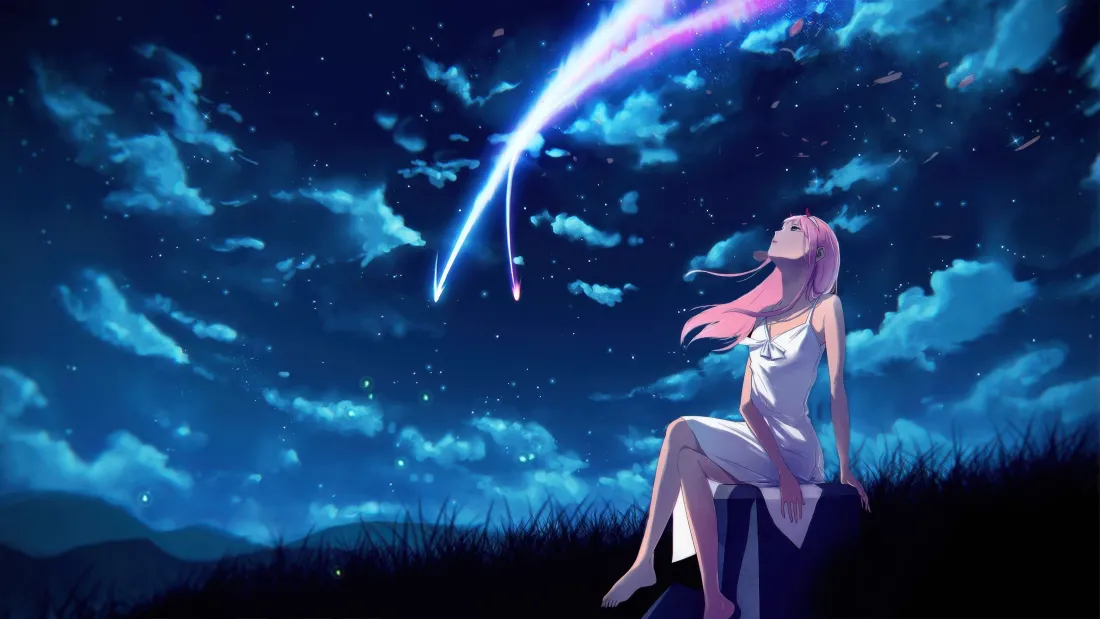 4k二次元动漫壁纸｜星空下的少女 - 不后悔系列「哲风壁纸」