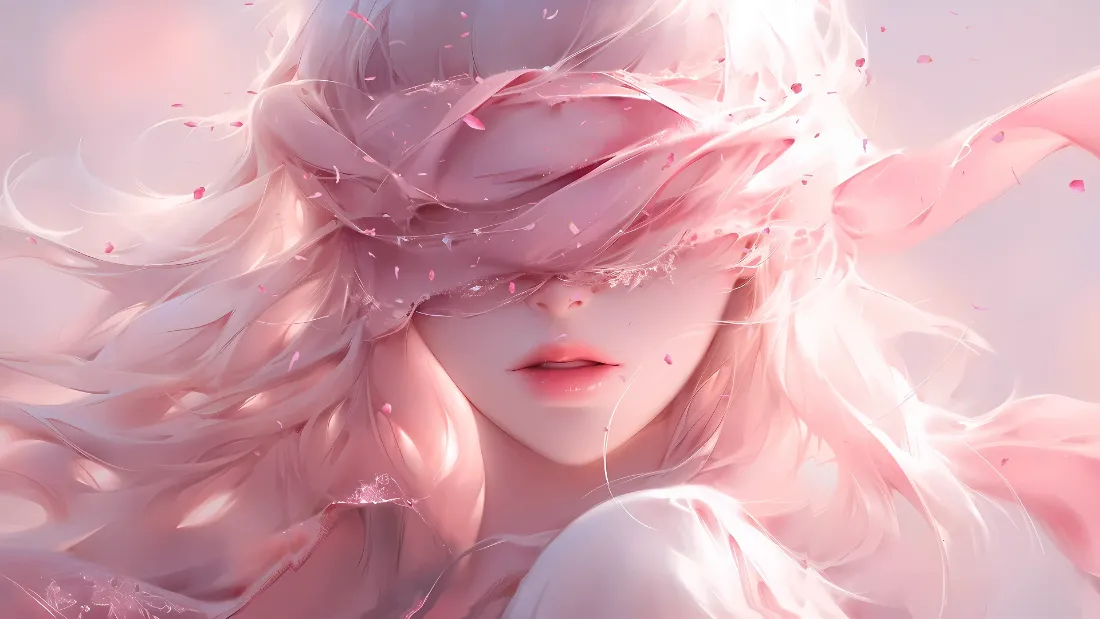 2k盲女壁纸｜粉色情人背景图片 - 梦幻唯美风「哲风壁纸」
