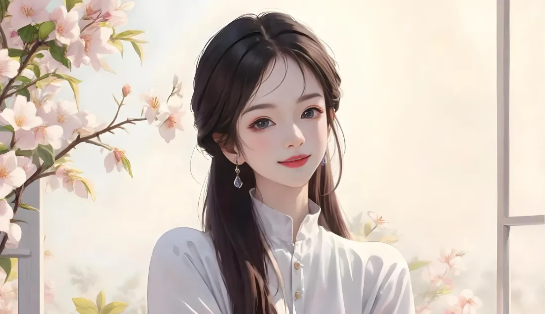 3k美女漫画风壁纸｜古风少女背景图片 - 唯美浪漫「哲风壁纸」