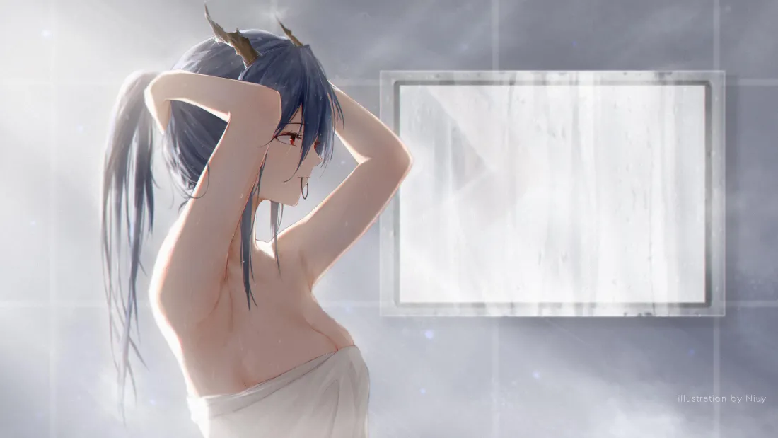 4k美女动漫壁纸｜浴室背景图片 - 唯美少女「哲风壁纸」