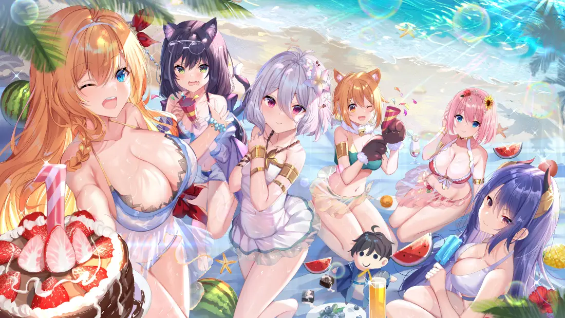 4k美女动漫壁纸｜夏日海滩美少女背景图片 - 精选「哲风壁纸」