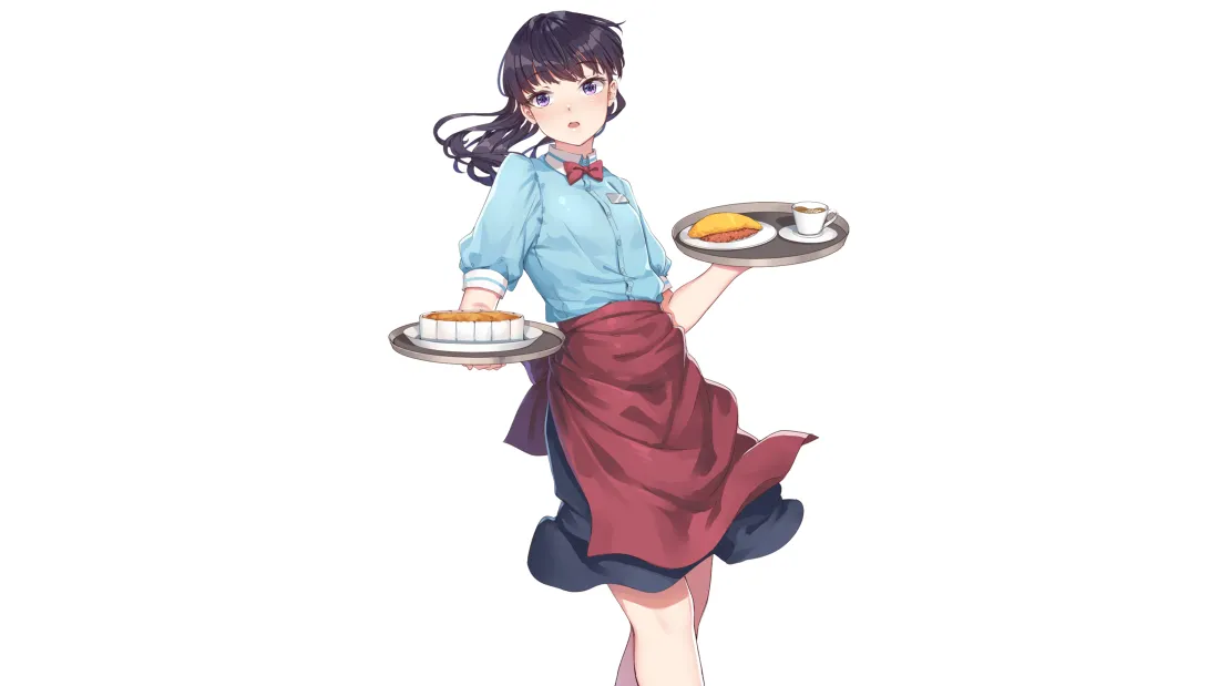 4k美女动漫壁纸｜餐厅服务员背景图片 - 精美「哲风壁纸」