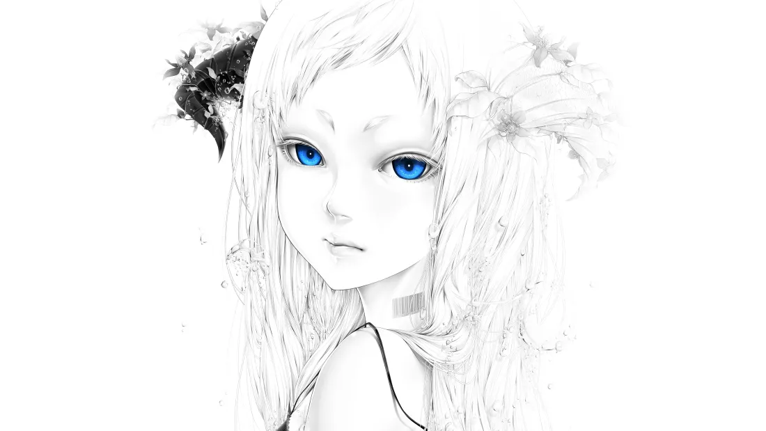4k少女动漫壁纸｜动漫少女背景图片 - 蓝眼双马尾「哲风壁纸」
