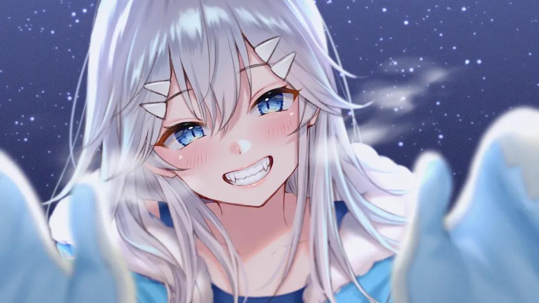 4k少女动漫壁纸｜梦幻背景图片 - 银发蓝眼少女「哲风壁纸」