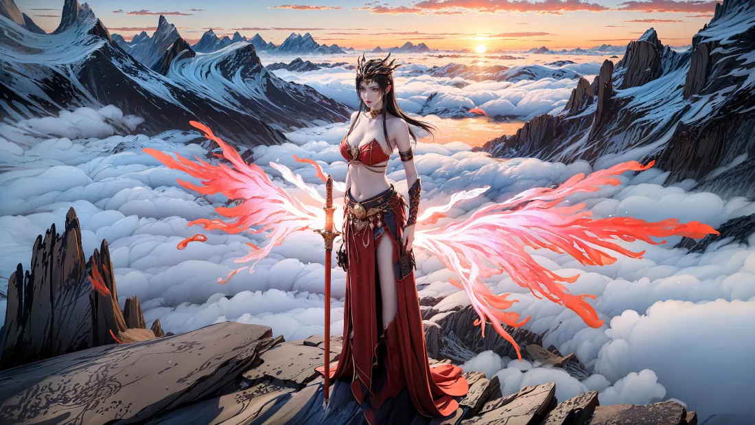 4k斗破苍穹美杜莎壁纸｜云海背景图片 - 奇幻风「哲风壁纸」