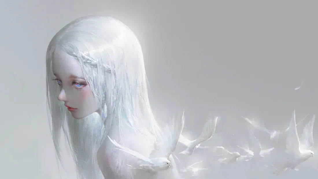 4k银发少女壁纸｜动漫背景图片 - 梦幻风「哲风壁纸」