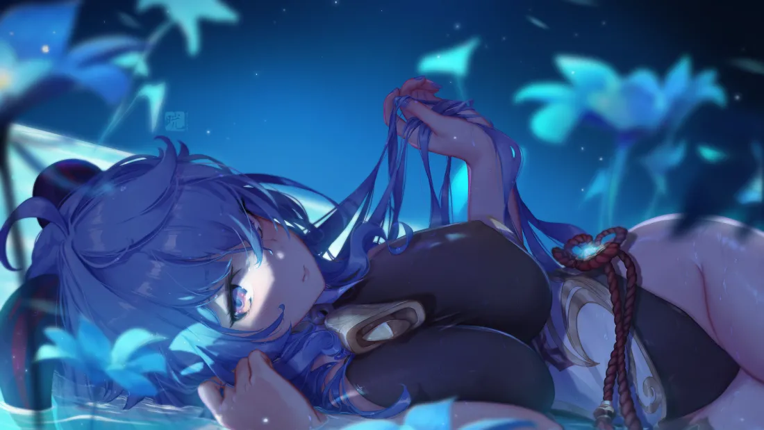 6k少女动漫壁纸｜梦幻背景图片 - 唯美躺姿「哲风壁纸」