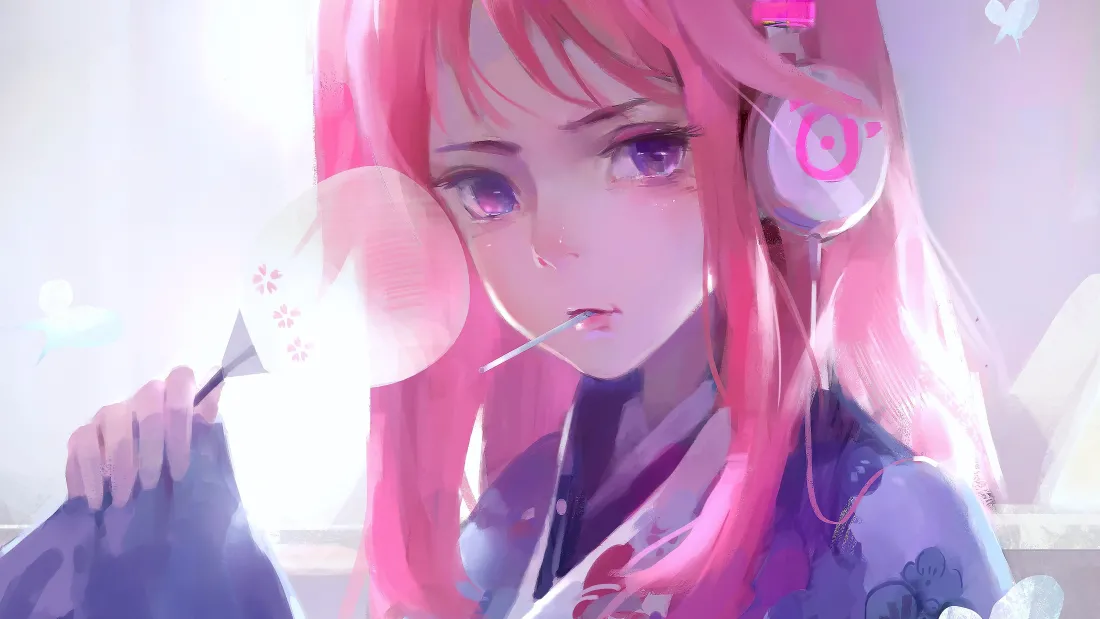 4k少女动漫壁纸｜粉色头发动漫少女背景图片「哲风壁纸」