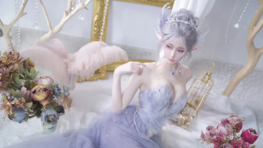 4k美女梦幻背景图片 - 花漾仙子造型「哲风壁纸」