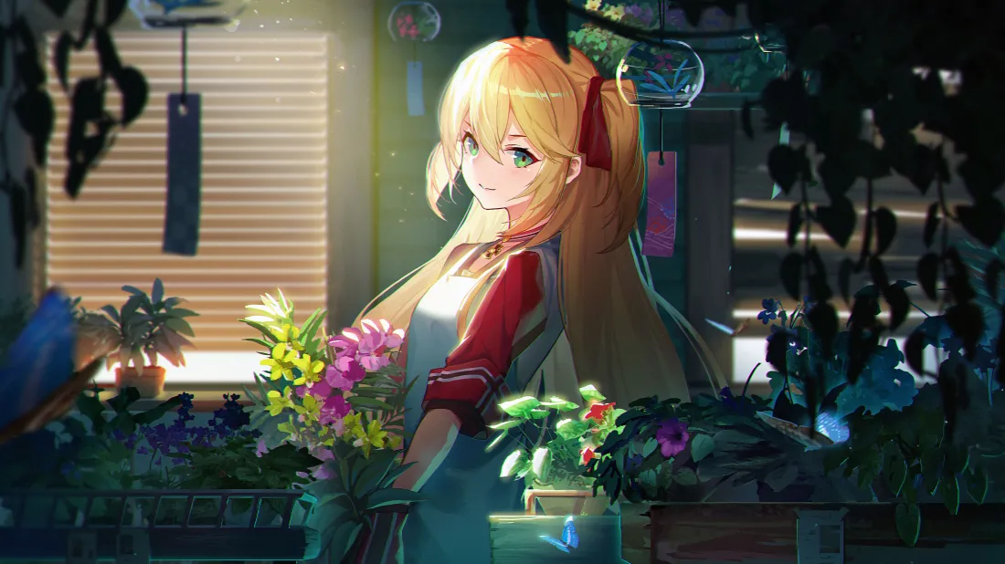 6k少女动漫壁纸｜梦幻植物背景图片 - 唯美风「哲风壁纸」
