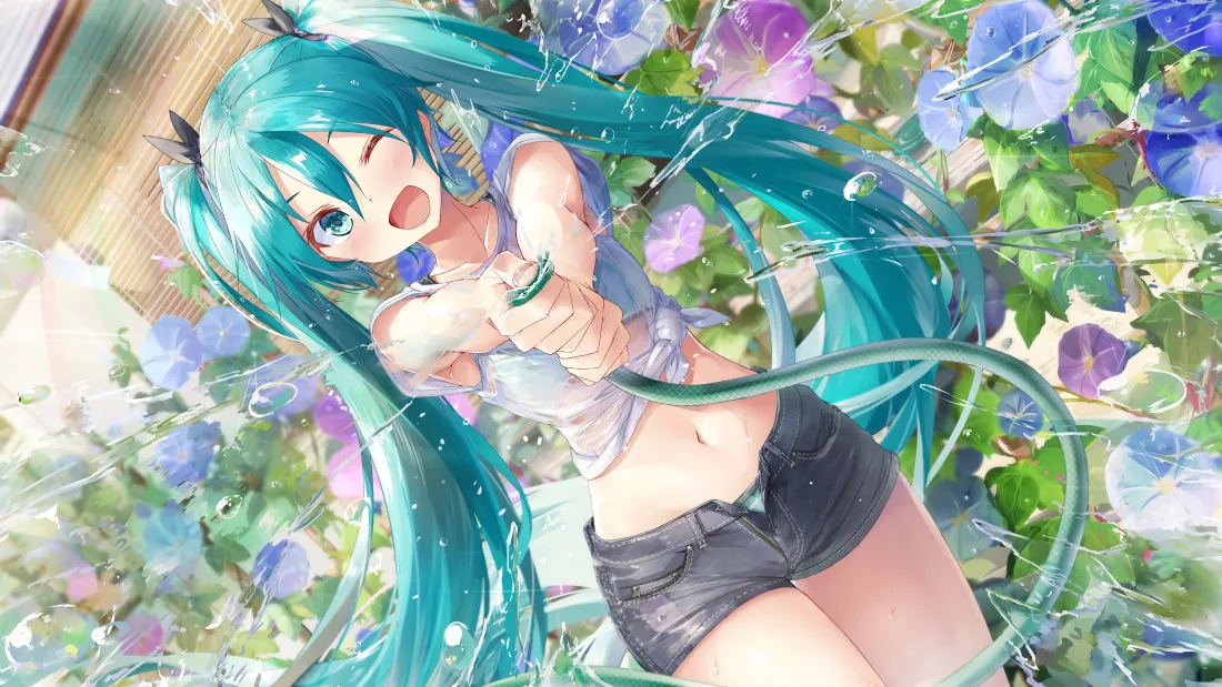 4k初音壁纸｜动漫背景图片 - 葱绿色长发少女「哲风壁纸」