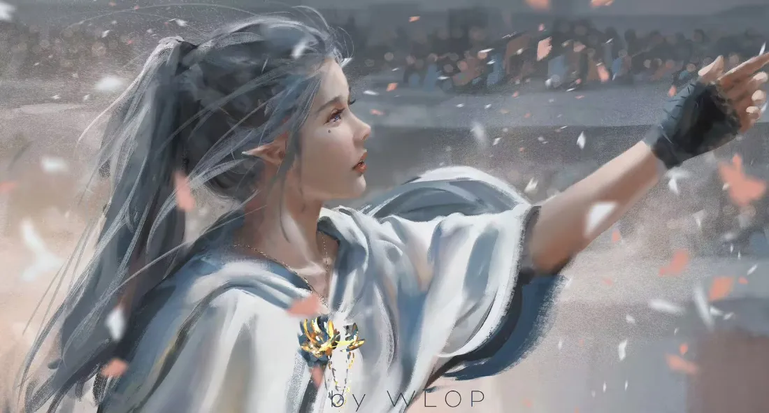 2k海琴烟壁纸｜WLOP鬼刀背景图片 - 唯美角色「哲风壁纸」